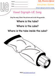 ue-vowel-digraph-song-worksheet